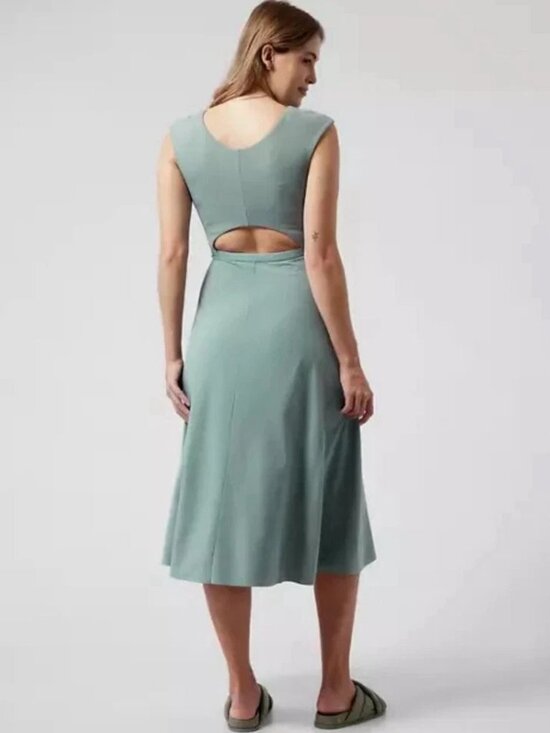 ATHLETA RYDER DRESS midi minimalistic gray XL sleeveless athleisure pockets - Picture 2 of 13